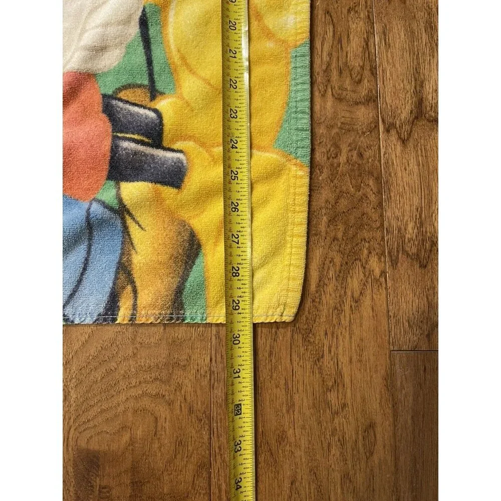 Disneyland WALT DISNEY WORLD Beach Bath Towel Characters w/ Castle